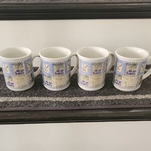 Vintage Churchill Blue/cream Mugs - Set of 4